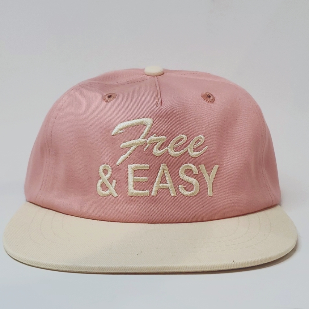 Free & Easy Adult Unisex Two Tone Pink Ivory Snapback Cap Hat